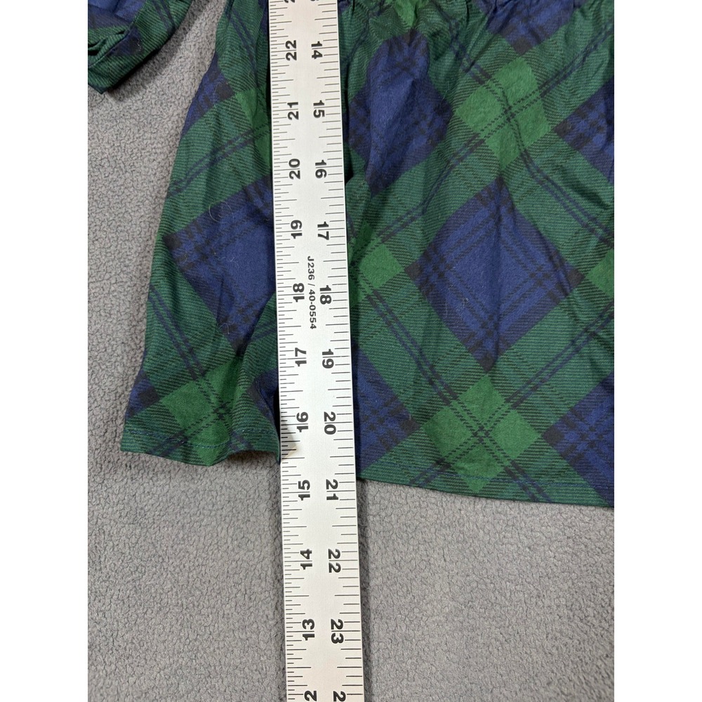 Old Navy Peplum Top Women M Green Blue Plaid Puff Sleeve Smocked Back Cotton New - Picture 3 of 6